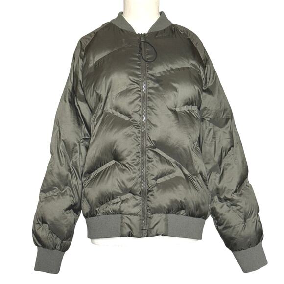 Zara Other - Zara Diamond Quilted Puffer Bomber Jacket Unisex Size 13-14 Green NEW